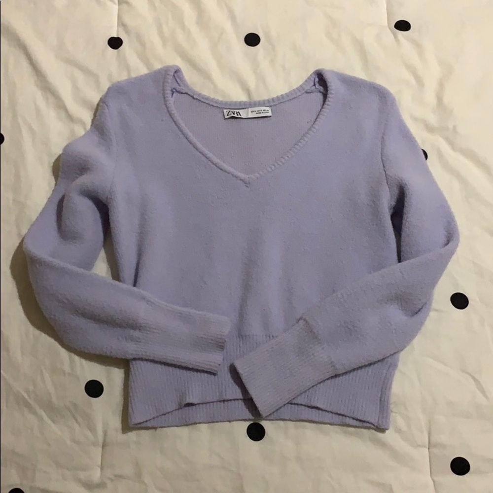 lavender sweater by Zara